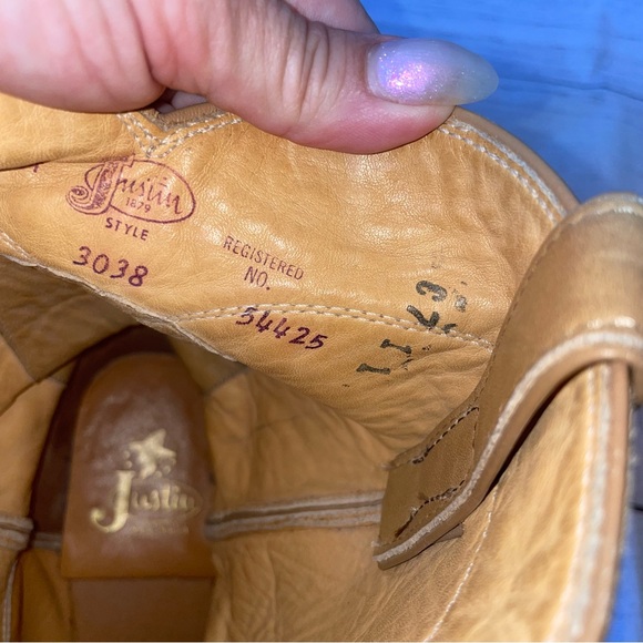 Justin Boots Classic Blonde Leather Roper Boots - Picture 12 of 12